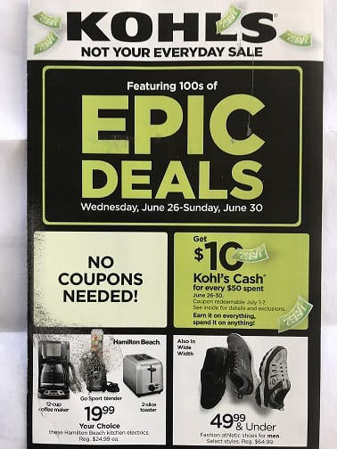 Kohls Epic Deals March 26 - March 30 2019